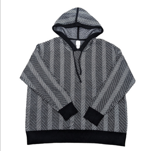 Joie Black White Hoodie Sweater Size 1X Sweatshirt